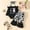 Black, variant on VOUZZA Cow Print Baby Girl Outfits, 3-Piece Long Sleeve Romper, Flare Pants and Headband Set, Toddler Fall Winter Clothes, 0-24 Months