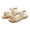 Beige, variant on Ruyang Flower Sandals for Girls Hook and Loop Non-Slip Woven Flat Shoes Summer Swim Beach Vacation Rubber Sole Sandals