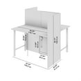 thumbnail image 7 of Hustle 48W 2 Person Cubicle Desk with Storage in White - Engineered Wood, 7 of 7