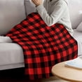 thumbnail image 3 of Black Red Plaid Blanket Soft Cozy Warm Throw Blanket for Couch, Plush Fuzzy Flannel Fleece Blankets for Sofa, Vintage Rustic Buffalo Checked Gingham Bed Blankets Lightweight Gifts for Women, 50"x60", 3 of 9