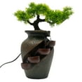 thumbnail image 3 of JJOU3L4YUSFKH Tall Tabletop Fountain Mini Waterfall Indoor, Brown and Green, 3 of 13