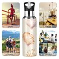 thumbnail image 7 of Yayeee 20oz Insulated Water Bottle Double Wall Stainless Steel with Flip Straw Lid, Pink Seashell, 7 of 7