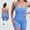 Blue, variant on 2026 New Limit-time Offer, Women's Jumpsuit Bodysuit Summer Solid Color with Padded Bra Backless Strappy Sports Clothes Shapewear Yoga Dance Gym Outfit Seamless Shorts