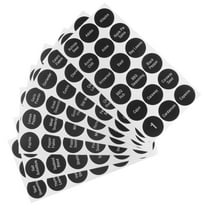 Clispeed Black Sealed Canister Sticker for Kitchen Organization Preprinted Round Spice Label for Seasoning Jars