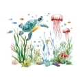 thumbnail image 1 of 2 piezas Sea World Pegatinas de pared Pegatizas de pared de tortuga Pantalla de arte de bricolaje debajo World Scenery para el fondo de la, 1 of 9