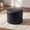 Round-Black, variant on poshby Genuine Leather Ottoman Round, Handmade Stuffed Foot Rest Stool, Soft Seating Pouf for Living Room & Bedroom, Brown