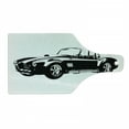 thumbnail image 1 of Cars Cutting Board, American Aged Vehicle with Wealth Properties Engine Print, Decorative Tempered Glass Cutting and Serving Board, Wine Bottle Shape, Black White, by Ambesonne, 1 of 1