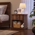 thumbnail image 3 of Fluted Nightstand, Natural Night Stand with 1 Drawer, Farmhouse Bed Side Tables, Storage Cabinet, Wood End Table for Bedroom, Living Room, 3 of 9