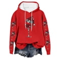 thumbnail image 5 of Yteetum Women's Oversized Christmas Hoodies Christmas Red Wine Glass Print Long Sleeved Fleece Hooded Sweatshirts Pullover Top Womens Xmas Graphic Loose Drop-Shoulder Fleece Hoodies Fall Winter, 5 of 5