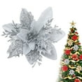 thumbnail image 2 of WMGHA Glitter Poinsettia Flowers Berries Stems Ornaments, Artificial Flowers with Berry Picks Floral Decorations for Christmas Tree Wreath Fireplace Xmas Party Decor, 2 of 4