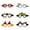 Red, variant on Halloween Eyeglasses 6 PCS - Novelty Paper Toy Glasses with Pumpkin, Spider Web, Ghost, Bat, Skull Designs for Party Favors, & Decorations for Kids Adults