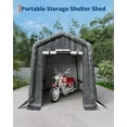 thumbnail image 2 of Mescukay 6 x 6 ft Portable Outdoor Storage Shed with Roll-Up Door & Vent, Heavy-Duty Shelter Waterproof PE Tarp, UV-Resistant Carport for Motorcycle, Firewood, Tools, 2 of 8