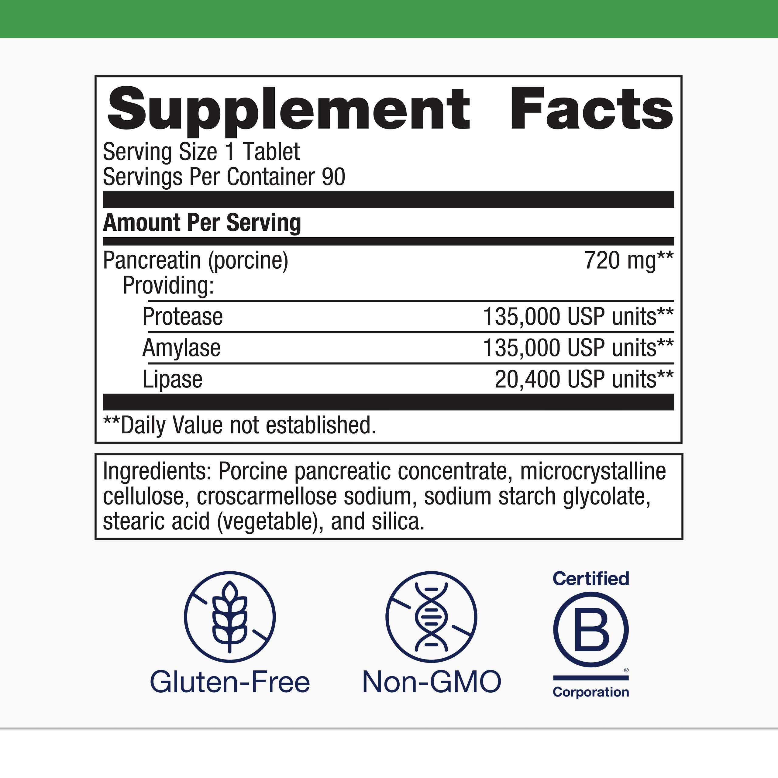 Metagenics SpectraZyme Pancreatic Enzymes Extra Strength - Bioactive Pancreatic Enzymes for Digestive Support* - 90 Servings