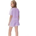 thumbnail image 2 of Sherrylily Kid Summer Sport T-Shirt and Shorts Set Plaid Print Clothing Sets Girls Tracksuit, 2 of 5