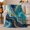 Marbled Navy Teal Gold Sofa Scene Elegant Abstract, variant on Blue Gold Fluid Waves Metallic Veins, Peaceful Coastal Landscape Scene, Warm Flannel Blanket for Beach House and Living Room, Beach Lovers Housewarming Gift, Coastal Home Decor