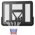 thumbnail image 1 of Soozier Wall Mounted Basketball Hoop Kit, 43.3" Shatterproof Backboard with Spring-Loaded Steel Rim and Tear-Proof Net, Black Indoor/Outdoor Goal for Garage, Gym, or Backyard, 1 of 7