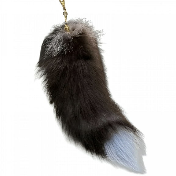BESTSKY Huge Fluffy Faux Fur Fox Tail Keychain Animal Tail Keychain Fluffy Fur Key Chain Cosplay Costume Handbag Accessory Furry Tail