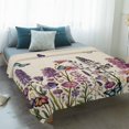 thumbnail image 4 of Purple Flowers Blanket Soft Cozy Warm Twin Blanket for Bed, Plush Fuzzy Flannel Fleece Blankets for Sofa, Spring Butterflies Lavender Daisy Beige Throw Blankets for Couch, Gifts for Men, 60"x80", 4 of 9