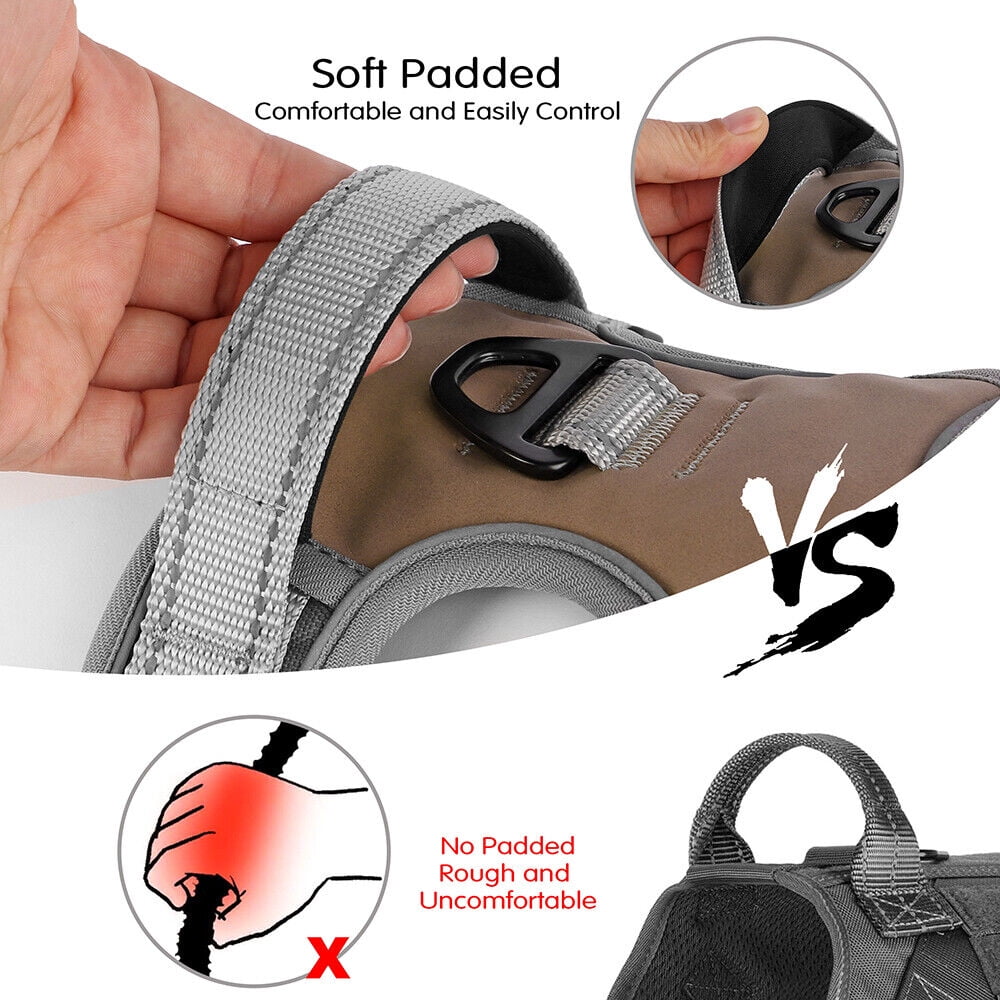 Reflective Dog Harness No Pull Dog Vest Harness With Handle, Breathable Padded Dog Chest Harness Adjustable for Small Medium Large Dog