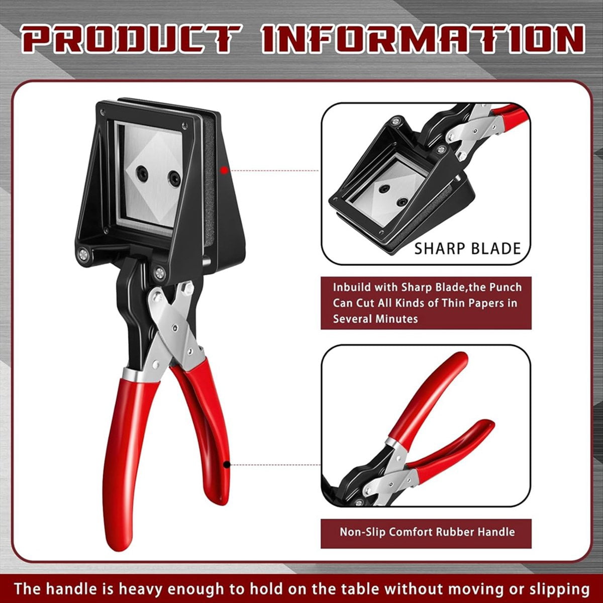 Handheld Passport Photo Cutting Machine Photo ID Die Cutting Machine Hole Punch Suitable for Office(9.06x3.54x2.56 Inch)