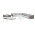 thumbnail image 2 of Modway Harmony 10-Piece Sunbrella? Basket Weave Outdoor Patio Aluminum Sectional Sofa Set in Tan Gray, 2 of 10
