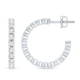 thumbnail image 3 of Rosec Jewels Lab Grown Diamond Hoop Earrings with Screw Back - Diamond Earrings for Women - EF-VS Quality - Ready to Gift, 14K White Gold, 3 of 6