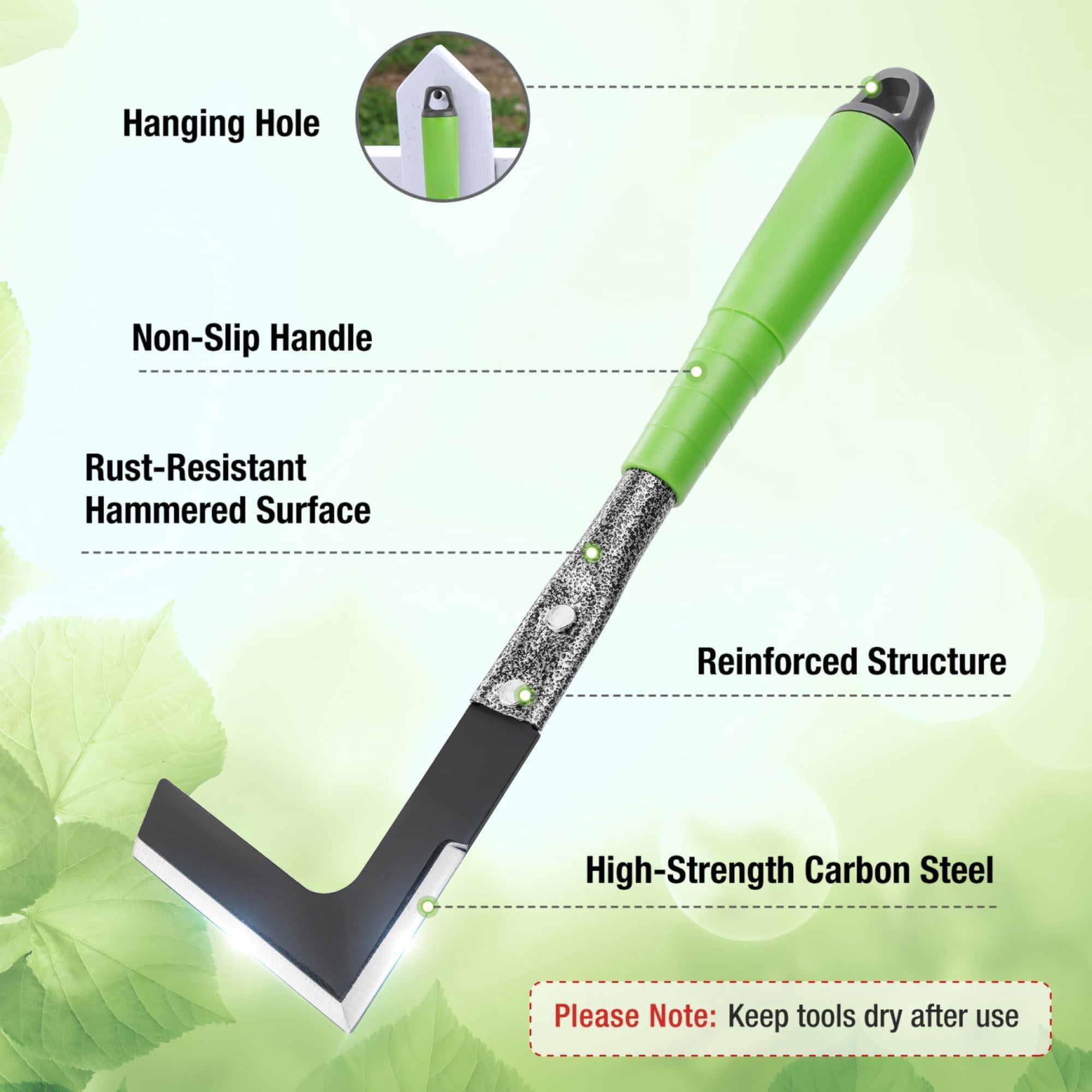 6-piece Garden Tool Set  Heavy Duty Gardening Hand Tools With Soft Rubber Handle Including Trowel Rakes 2-in-1 Hoe And Crack Weeder Ideal Gifts For Men Women