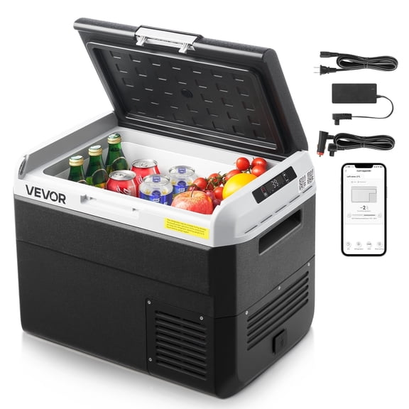 VEVOR 12 Volt Car Refrigerator, 31.7QT/30L Car Fridge, Portable Electric Cooler with -4℉~68℉ Adjustable Temperature, 12/24V DC and 100- 240V AC Compressor Freezer for Outdoor, Camping, Travel, RV