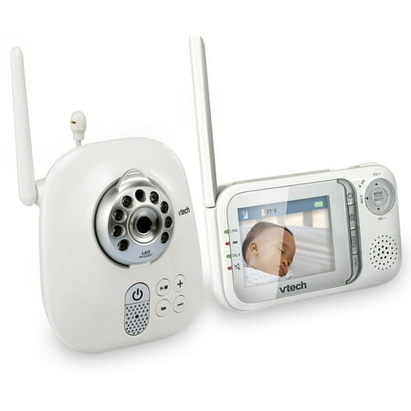 VTech VM321 Safe & Sound Expandable Digital Video Baby Monitor with Camera and Automatic Night Vision, 1 Parent Unit, White