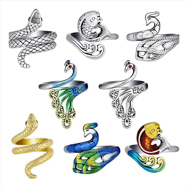 Juego de 8 Piezas Anillo Ganchillo Punto Ajustable, Tensión Hilo Guía para los Dedos, Anillos Tejer con Dedos
