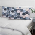 thumbnail image 4 of Navy Blue Grey King Size Pillow Cover, Pillowcase Protectors with Zipper, Breathable Decorative Throw Pillow Case Cover, Modern Abstract Art Geometric Pillow Shams for Couch Sofa 20x36Inch, 4 of 8