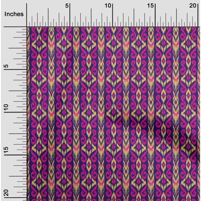 oneOone Polyester Lycra Fabric Stripe & Swirl Ikat Printed Craft Fabric BTY 56 Inch Wide