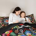thumbnail image 4 of Erosebridal Bohemian Flower Twin Comforter Sets for Girls, Paisley Mandala Bedding Set, Black Reversible, 2pcs, 4 of 6