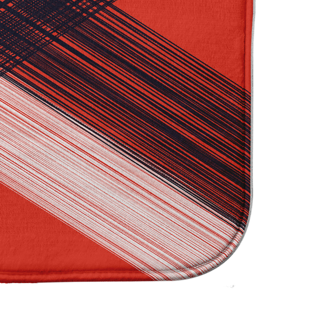 Simply Daisy Plaid Orange Polyester Bath Rug, 3' x 2'