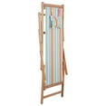 thumbnail image 3 of vidaXL Chaise de Plage Pliante Tissu et Cadre en Bois Multicolore, 3 of 5