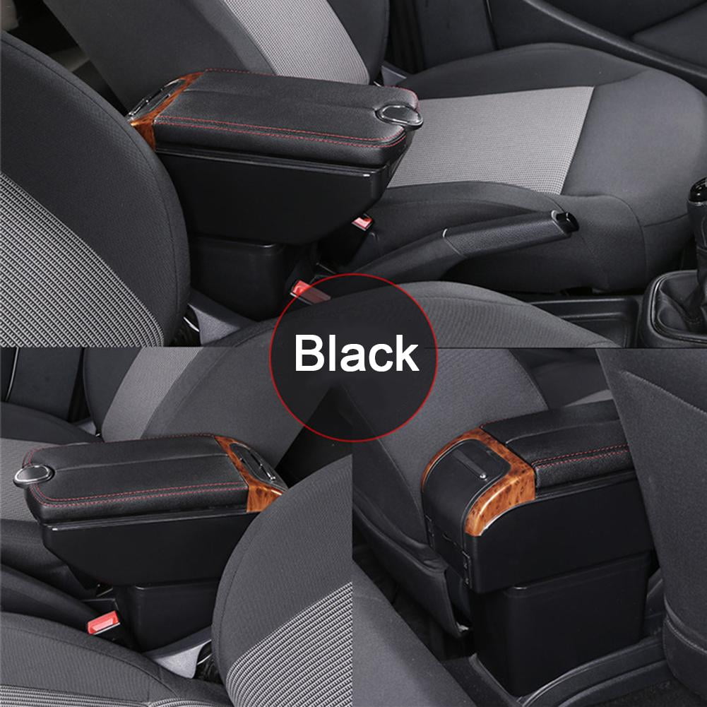 For YARiS Top Car Armrest Center Console Accessories Arm Rest Charging Function With 7 USB Ports Double-space Black