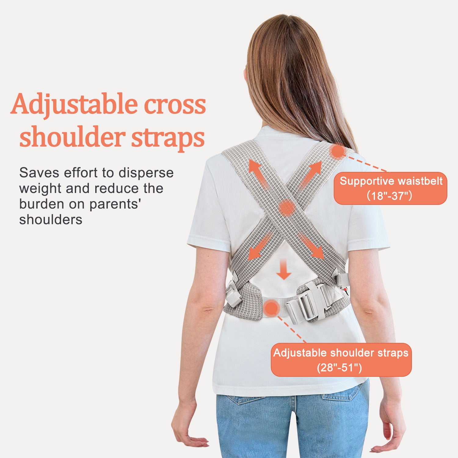 Newborn Carrier, Baby Carrier Newborn to Toddler, Ergonomic Baby Sling with Head Support