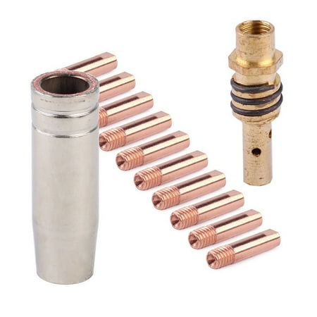 

12pcs/Set Power Nozzles 0.9mm M6 Contact Tube Holder Insert For MB-15AK Welding