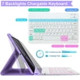 thumbnail image 4 of C INVERTER Keyboard case for iPad 9.7 Inch Air 2, iPad 5th/iPad 6th Generation (2017/2018) Case with Keyboard Detachable, 7 Color Wireless Backlit Keyboard,Smart Folio Cover with Pencil Holder(Purple), 4 of 9