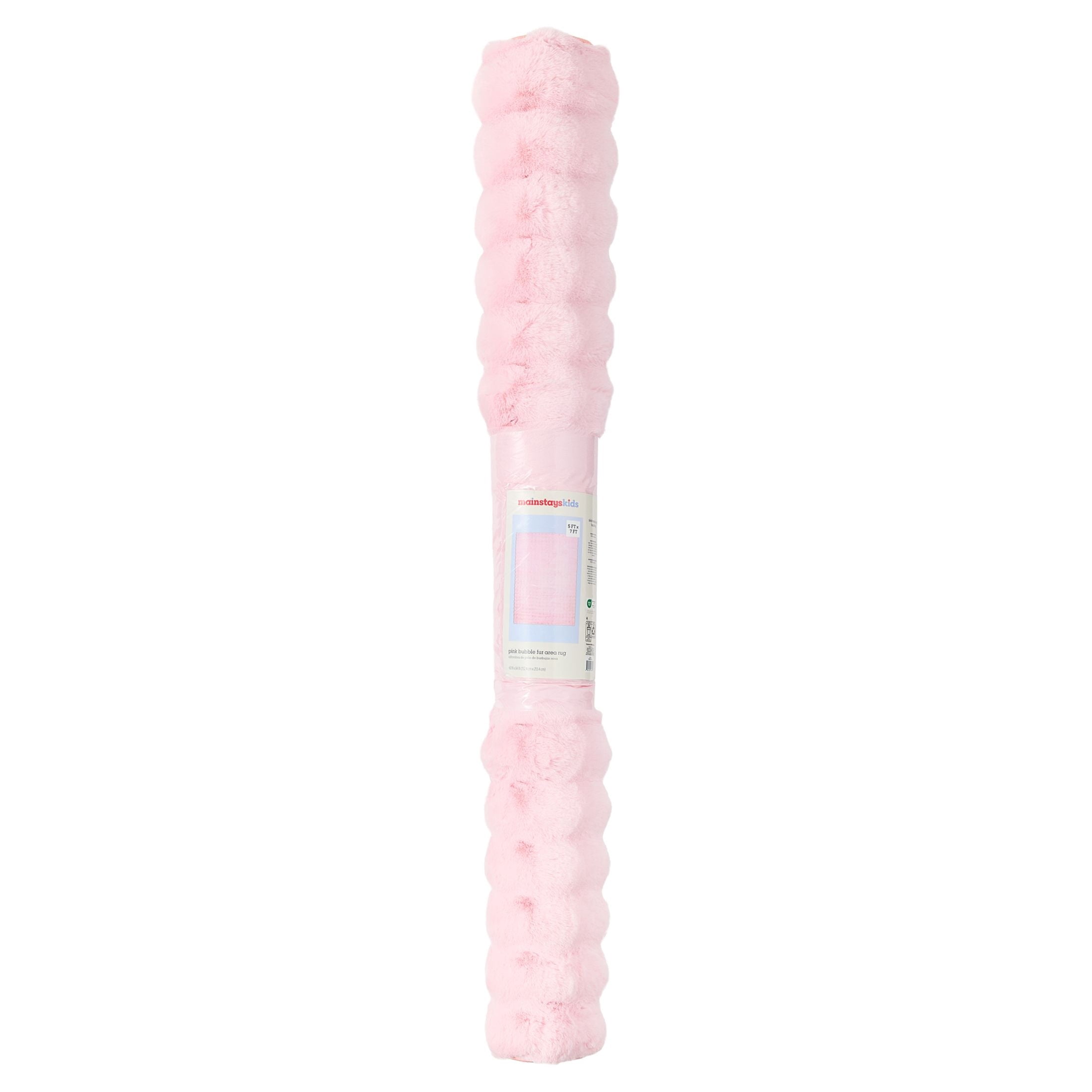 Mainstays Kids Light Pink Bubble Fur Rug, 5' x 7'