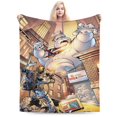 thumbnail image 1 of Manta de franela de dibujos animados de Los Cazafantasmas, manta de felpa suave y acogedora para todas las estaciones para niños y niñas, manta cálida y ligera para sofá cama o sofá de 40 x 30, 1 of 8