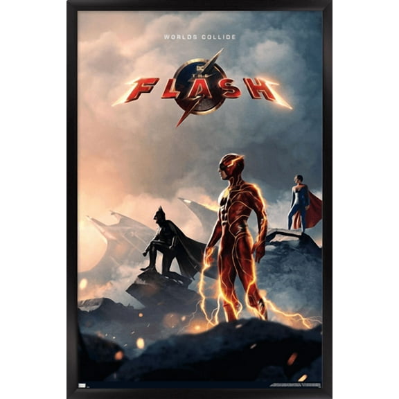 DC Comics Movie The Flash - Profiles One Sheet Wall Poster, 22.375" x 34" Framed