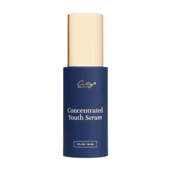 Suero juvenil concentrado City Beauty - Suero facial antienvejecimiento - Firme y suave - Solución antiarrugas activada por luz con enzimas avanzadas - Suaviza visiblemente las líneas finas y las arru