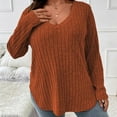 thumbnail image 5 of up to 60% off Gifts Usmixi Sweater for Women Plus Size Sweater for Women Fall Casual Cozy Soft Ladies Knitted Pullover Tunic Sweater Tops Winter Long Sleeve Solid Casual Sweater Tops, 5 of 7