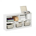thumbnail image 6 of Furinno Daly 5-Cube Horizontal 2 Tier Bookcase, Bookshelf, Storage Organizer, 47 Width, White, 6 of 6