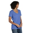 thumbnail image 4 of Hanes Originals Women's Garment Dyed V-Neck T-Shirt, Cotton Deep Forte Blue S, 4 of 7