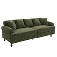 thumbnail image 3 of Christopher Knight Home 81.5" Chenille Upholstered Sofa, Modern 3 Seater Couch with Pillows, Green, 3 of 10