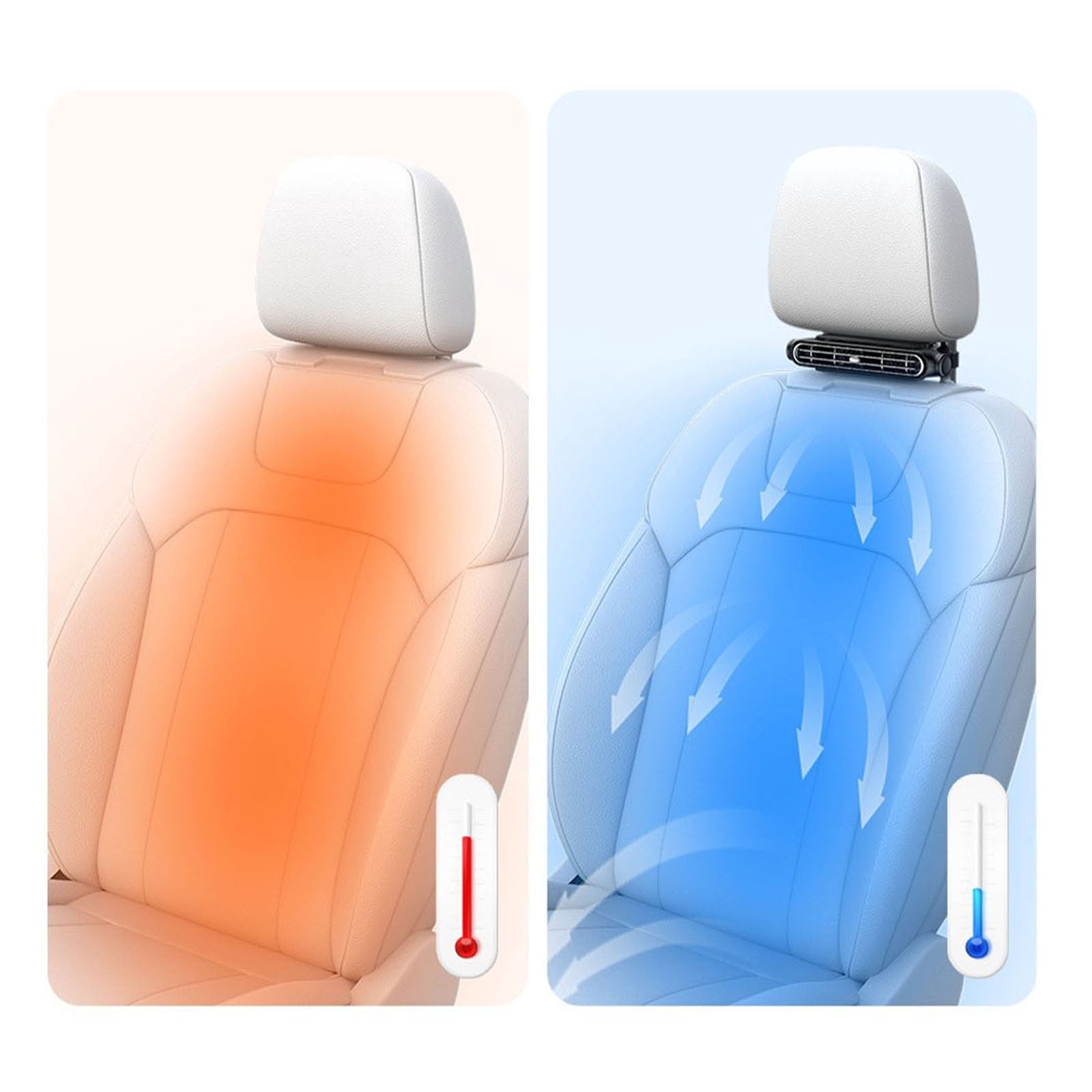 2026 Upgraded Car Seat Fan with Seatback Cooling Airflow for Driver & Back Seat Passengers, 3-Speed Car Fan for Back Seat, Headrest Fan Accessories for All Cars Vehicle