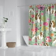 thumbnail image 2 of Basset Hound and Pioneer Flower Shower Curtain 72"x84" ,Bathroom Decorative Shower Curtains Set with 12 Hooks,Modern Waterproof Washable Shower Curtain, 2 of 6
