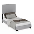 thumbnail image 4 of Furinno Pessac Fabric Upholstered Bed Frame with Wooden Slat Support, Twin, Glacier, 4 of 6